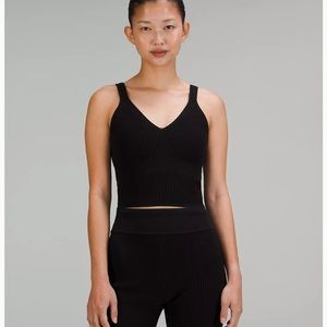 Ribbed Knit Cropped Tank Top